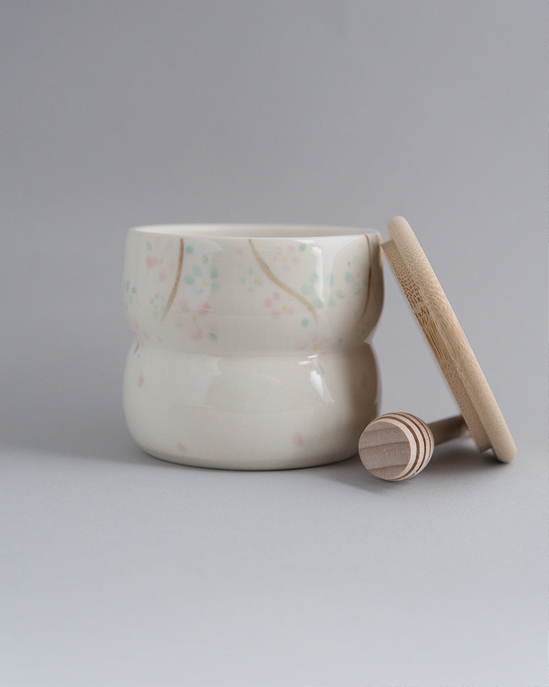 Kitchen ware - Honeypot small pink & teal flowers