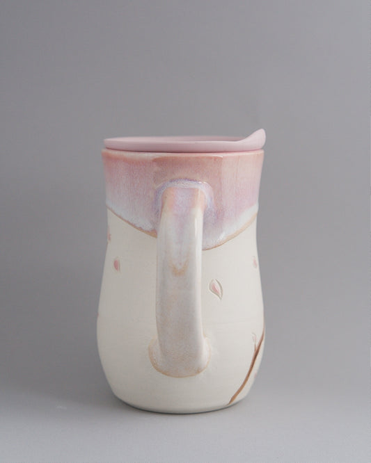 Ethereal Garden - Pink cherry blossom mug -pink rim