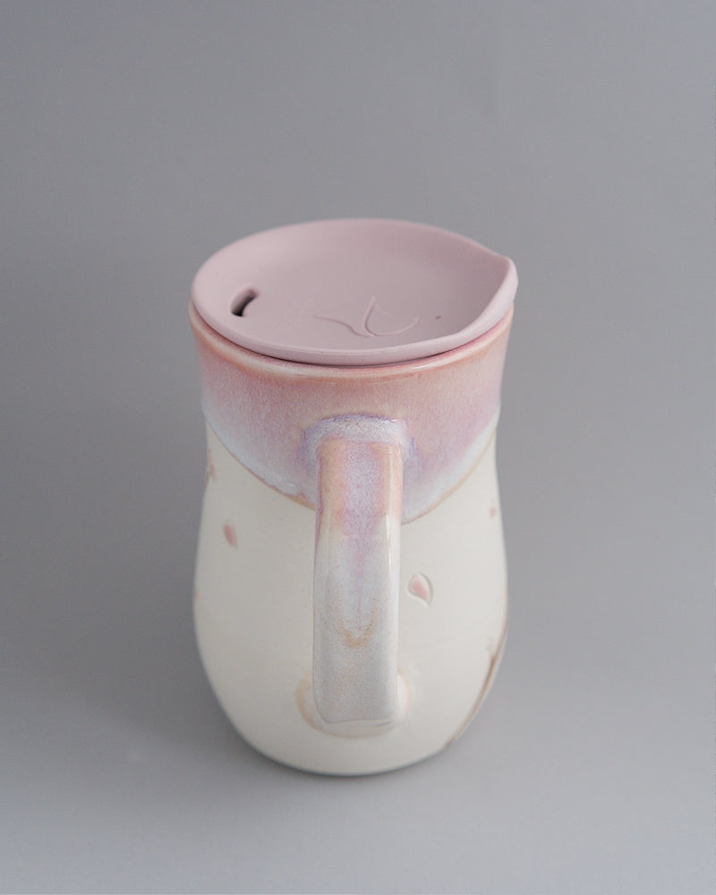 Ethereal Garden - Pink cherry blossom mug -pink rim