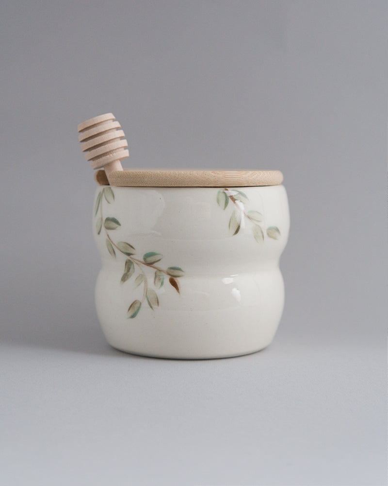 Kitchen ware - Honeypot green leaves